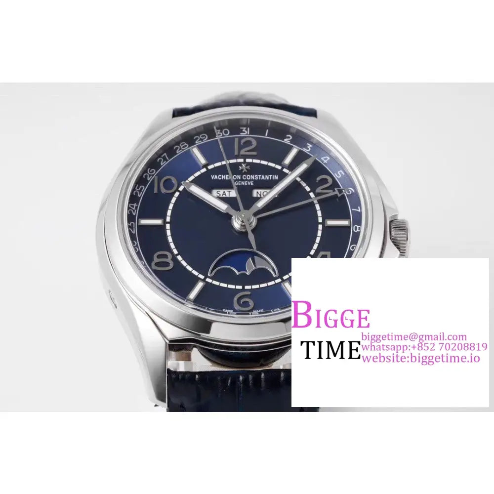 Fiftysix 40Mm Complete Calendar Blue Dial Leather Strap Zf A2460 Vacheron Constantin