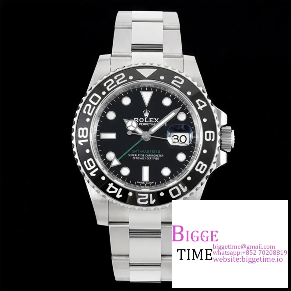 Gmt-Master Ii 116710 Ln 904L Black Ceramic Bezel Oyster Bracelet C + F Vr3186 Option1 Rolex