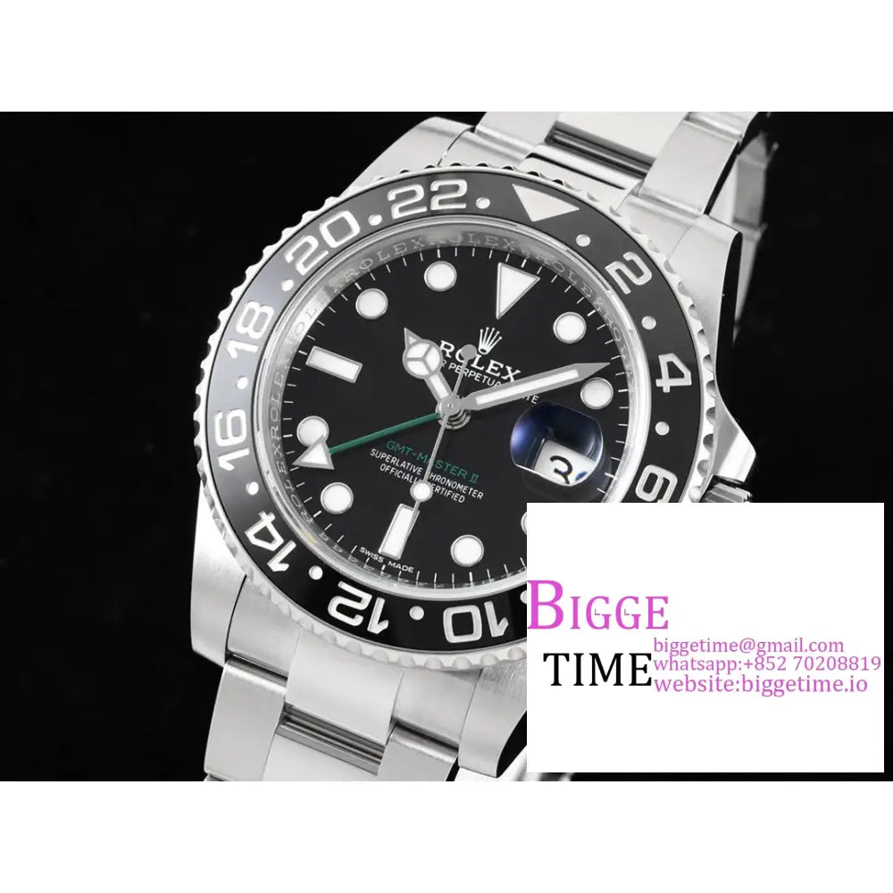 Gmt-Master Ii 116710 Ln 904L Black Ceramic Bezel Oyster Bracelet C + F Vr3186 Rolex