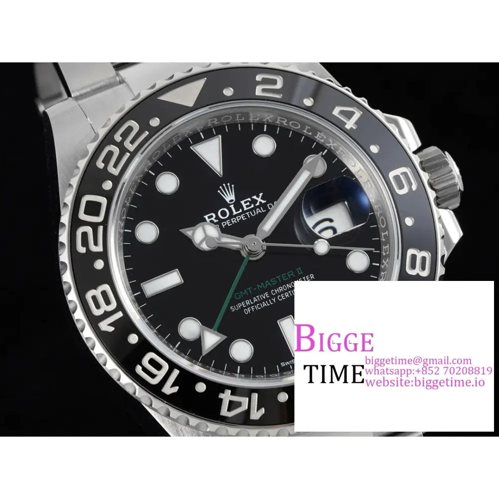 Gmt-Master Ii 116710 Ln 904L Black Ceramic Bezel Oyster Bracelet C + F Vr3186 Rolex