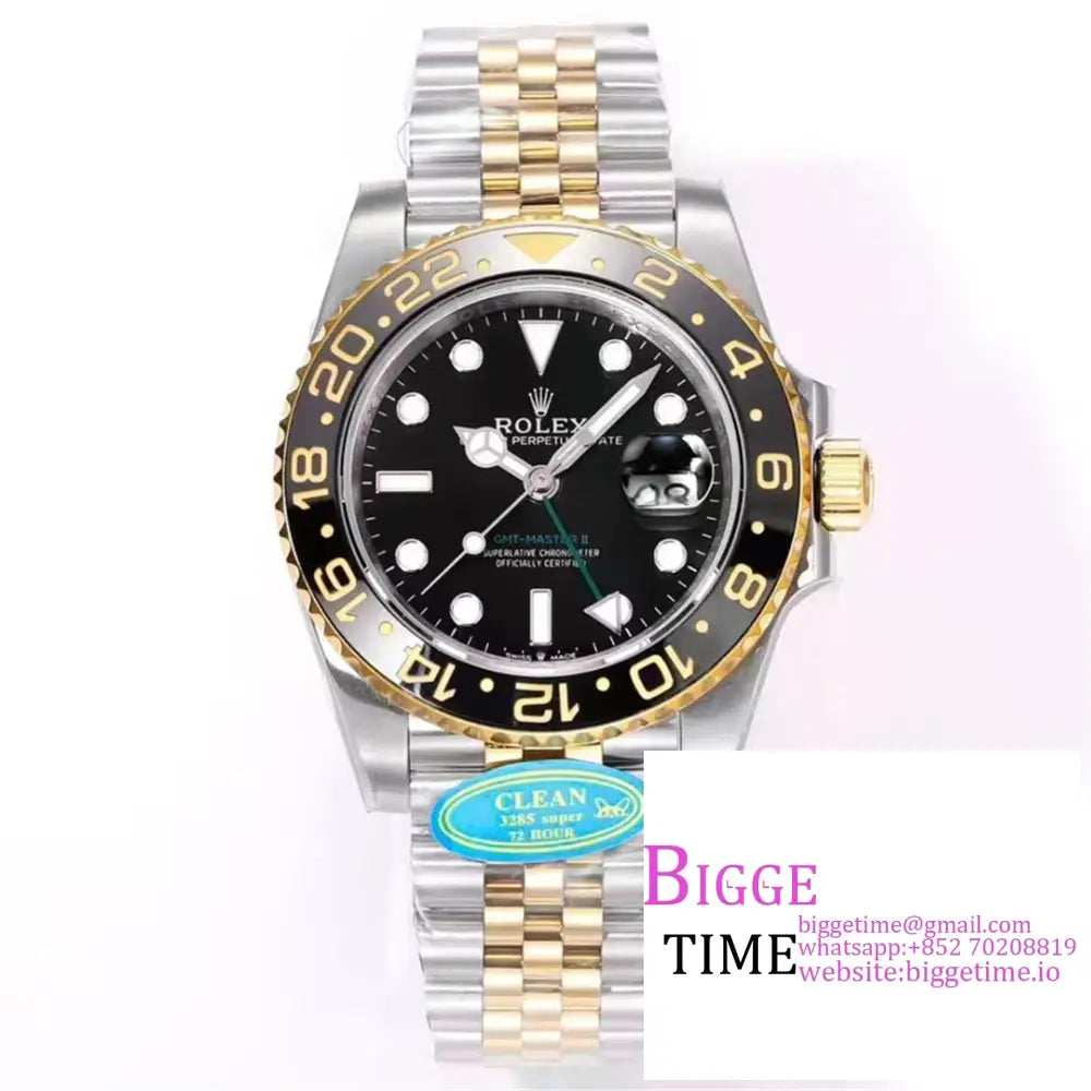 Gmt-Master Ii 116713 Ln 904L Black Ceramic Bezel Yg/Ss Jubilee Bracelet Clean Factory Cf Vr3186