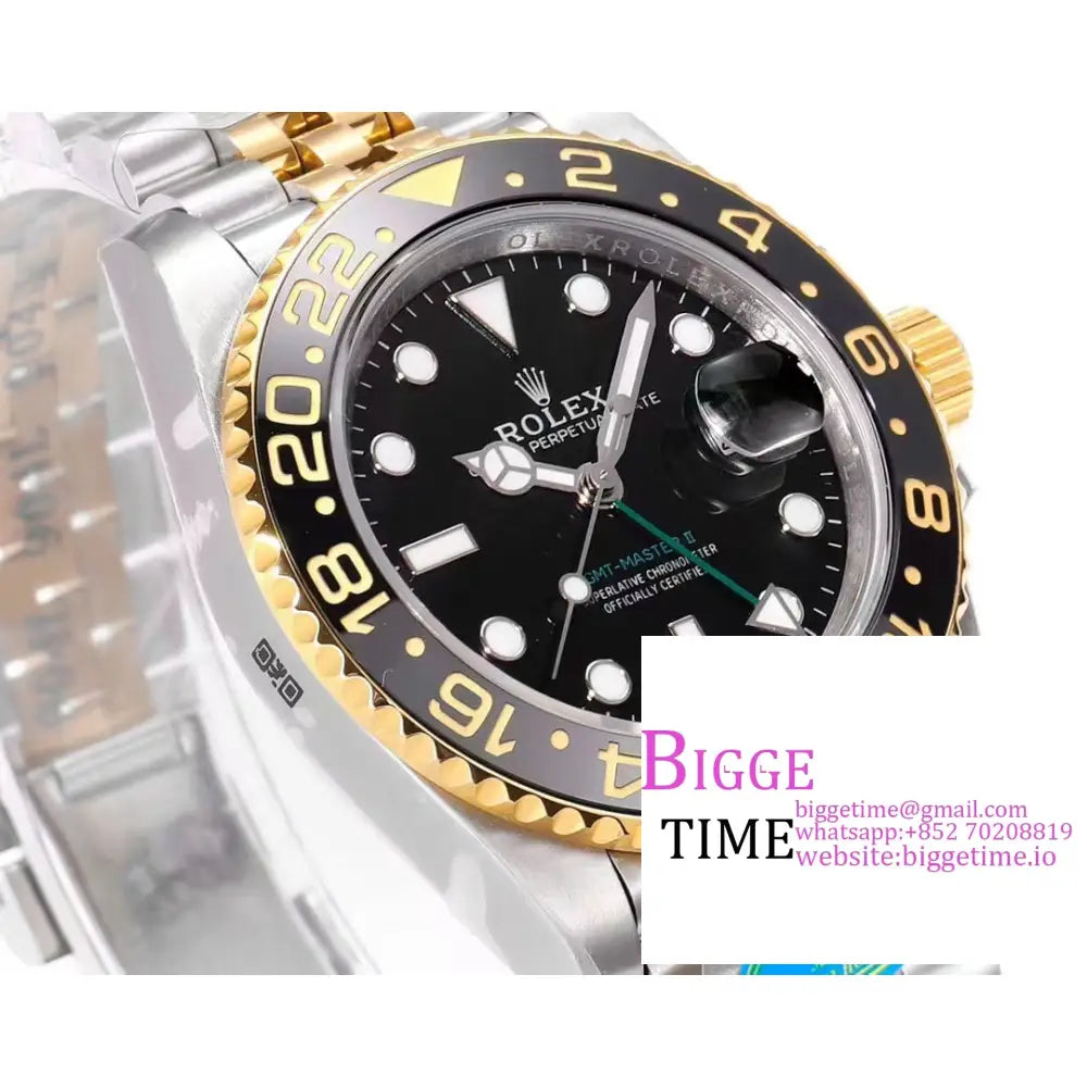 Gmt-Master Ii 116713 Ln 904L Black Ceramic Bezel Yg/Ss Jubilee Bracelet Clean Factory Cf Vr3186