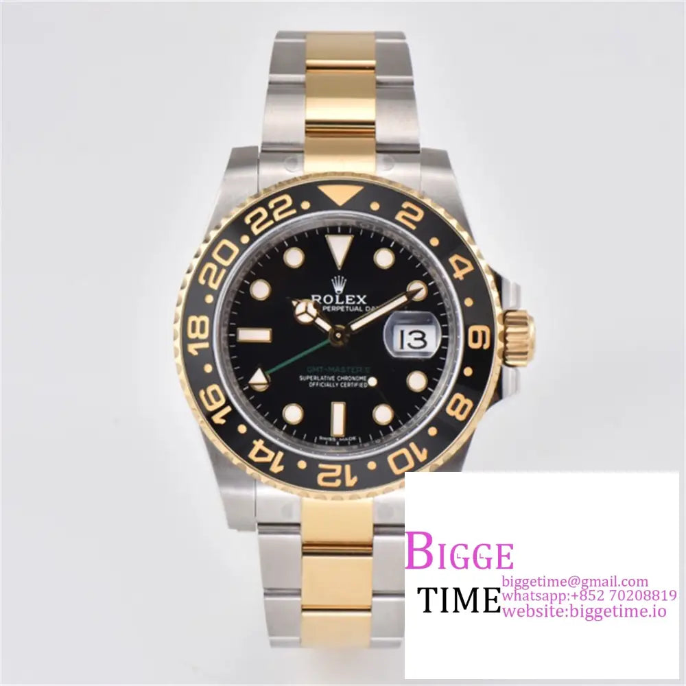 Gmt-Master Ii 116713 Ln 904L Black Ceramic Bezel Yg/Ss Oyster Bracelet Clean Factory Cf Vr3186