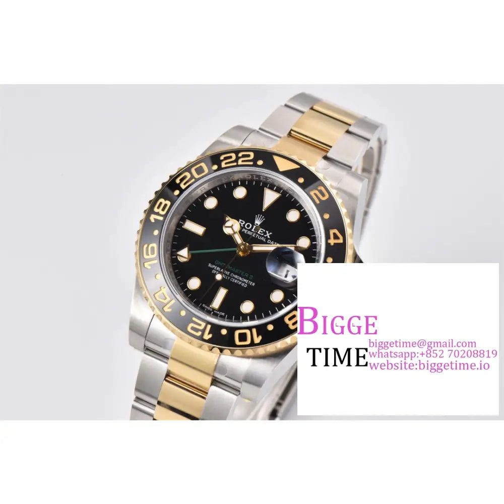 Gmt-Master Ii 116713 Ln 904L Black Ceramic Bezel Yg/Ss Oyster Bracelet Clean Factory Cf Vr3186 Rolex