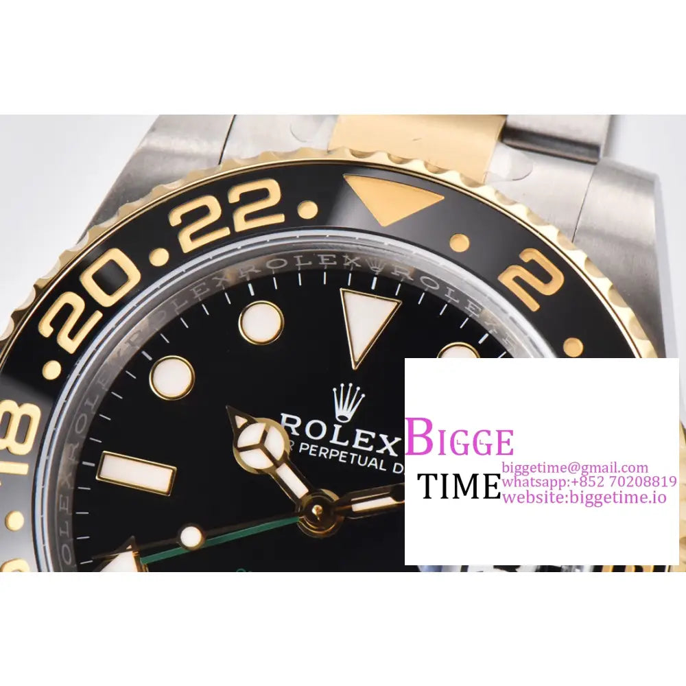 Gmt-Master Ii 116713 Ln 904L Black Ceramic Bezel Yg/Ss Oyster Bracelet Clean Factory Cf Vr3186 Rolex