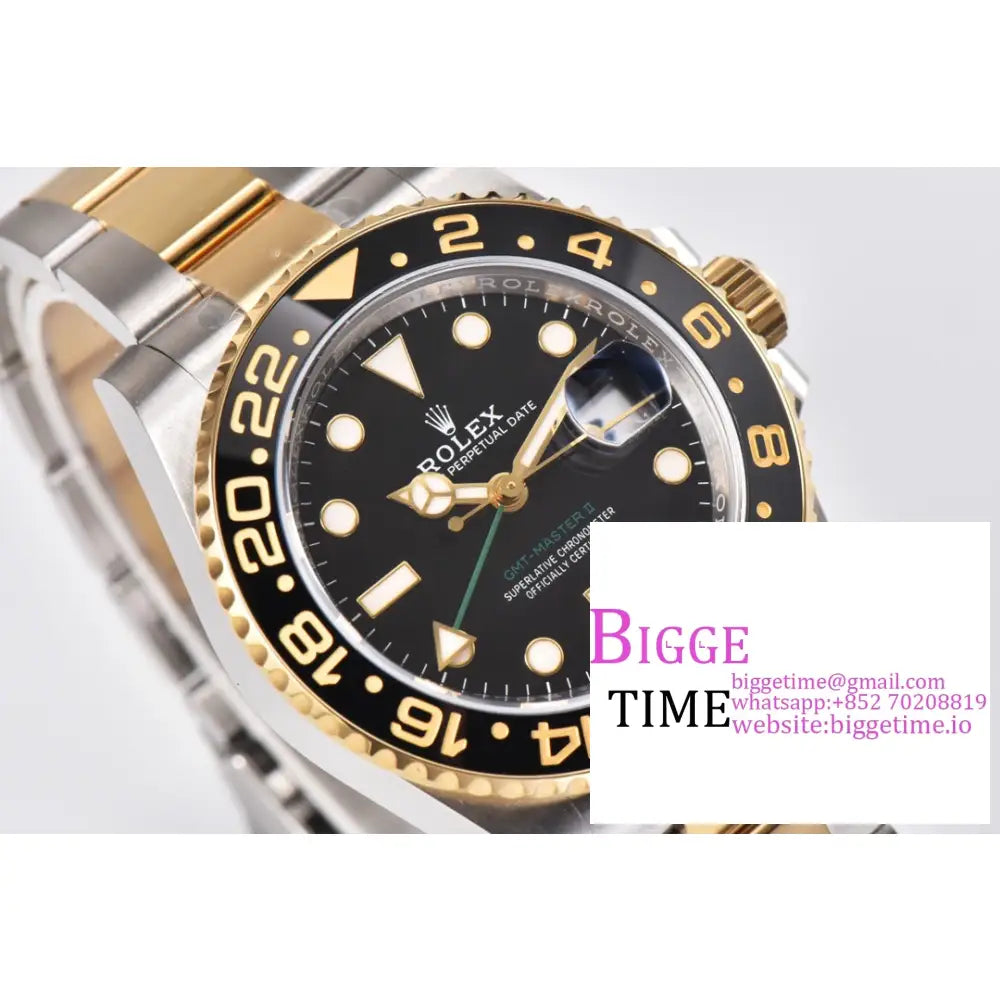 Gmt-Master Ii 116713 Ln 904L Black Ceramic Bezel Yg/Ss Oyster Bracelet Clean Factory Cf Vr3186 Rolex