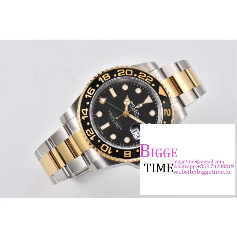 Gmt-Master Ii 116713 Ln 904L Black Ceramic Bezel Yg/Ss Oyster Bracelet Clean Factory Cf Vr3186 Rolex