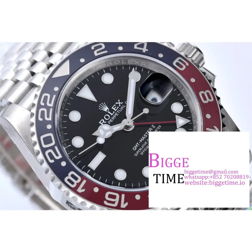 Gmt-Master Ii 126710 Blro 904L Blue/Red Ceramic Bezel Jubilee Bracelet Clean Factory Cf V3 Dd3285