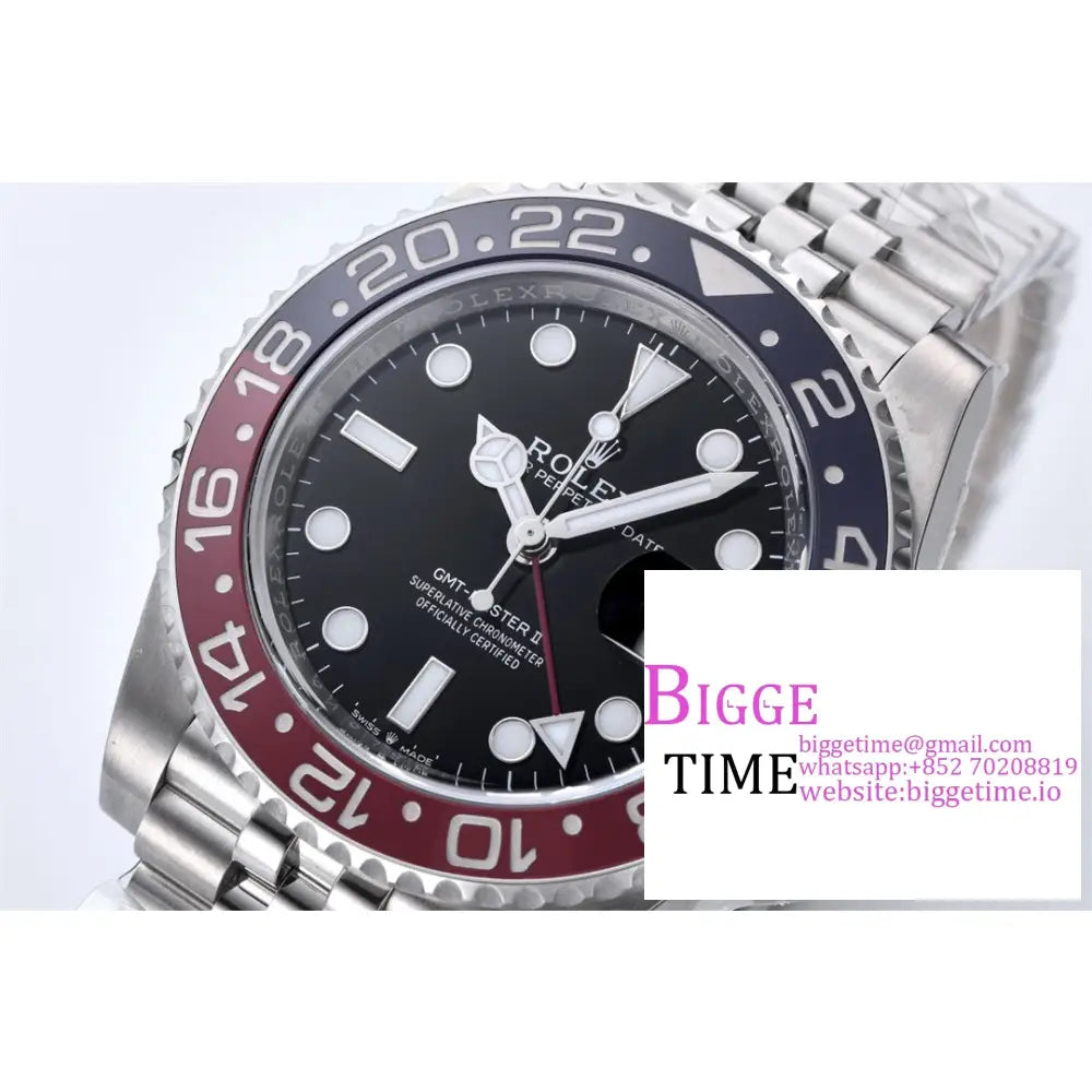 Gmt-Master Ii 126710 Blro 904L Blue/Red Ceramic Bezel Jubilee Bracelet Clean Factory Cf V3 Dd3285