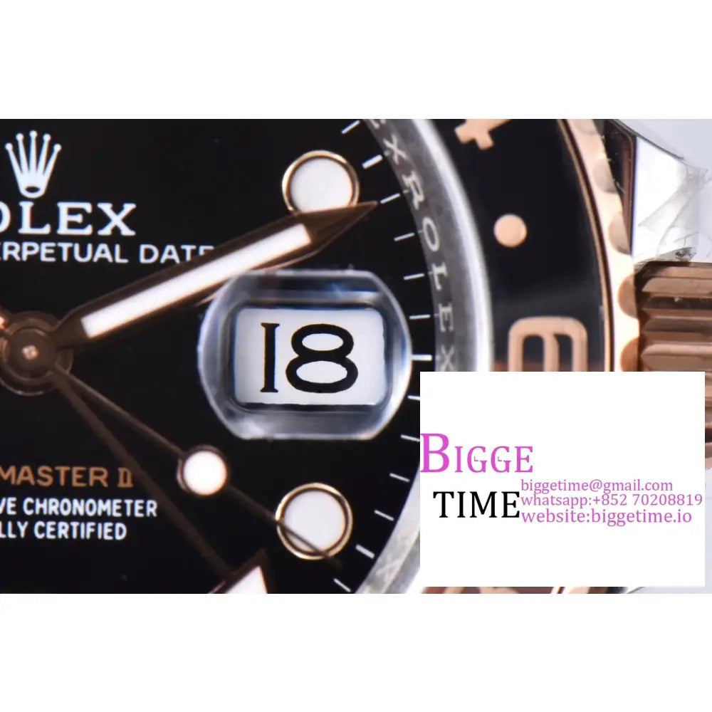 Gmt-Master Ii 126711 Chnr Root Beer 904L Black/Brown Ceramic Bezel Rg/Ss Oyster Bracelet Clean