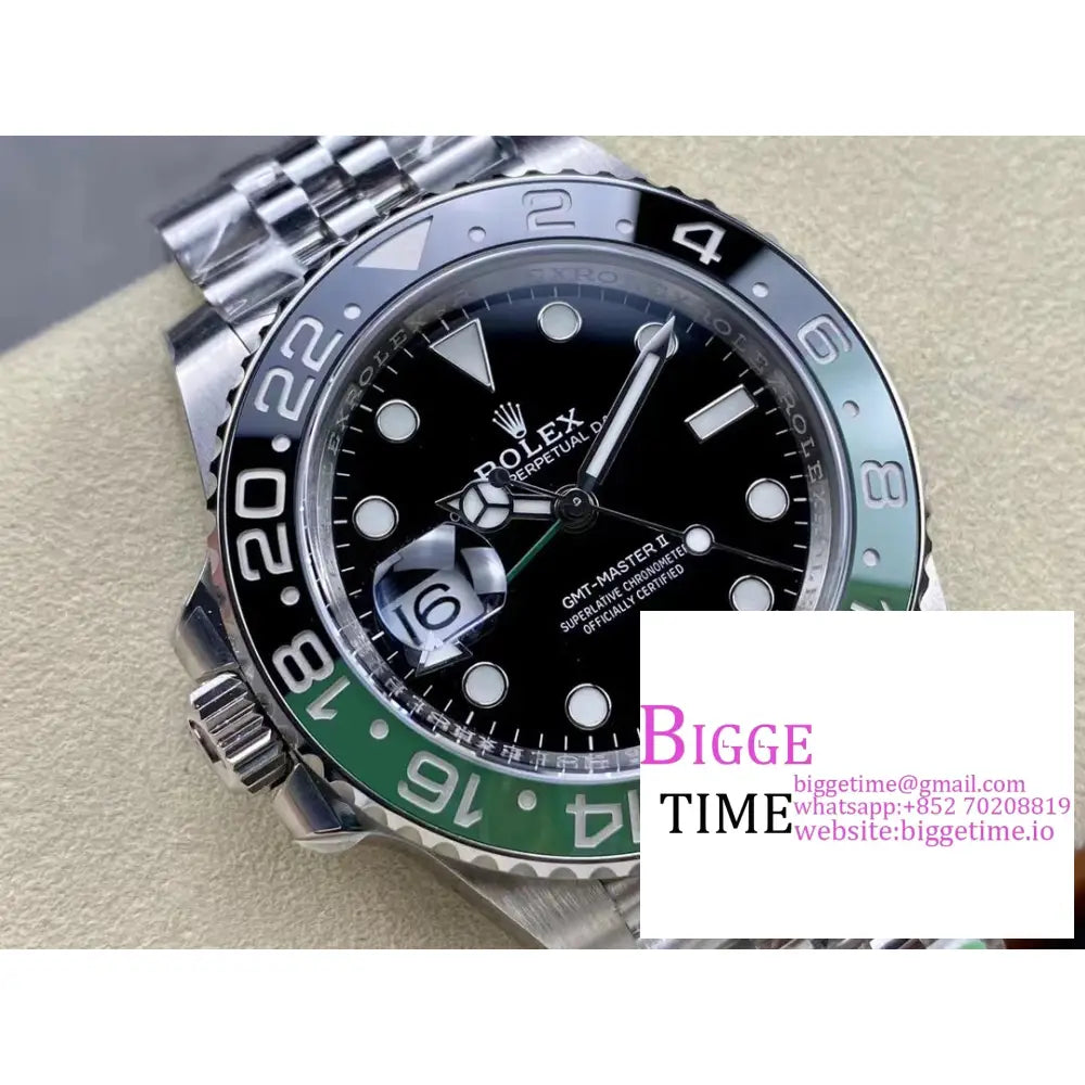 Gmt-Master Ii 126720 Vtnr 904L Sprite Black/Green Ceramic Bezel Jubilee Bracelet C + F Dd3285 Rolex