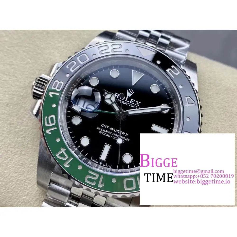 Gmt-Master Ii 126720 Vtnr 904L Sprite Black/Green Ceramic Bezel Jubilee Bracelet C + F Dd3285 Rolex