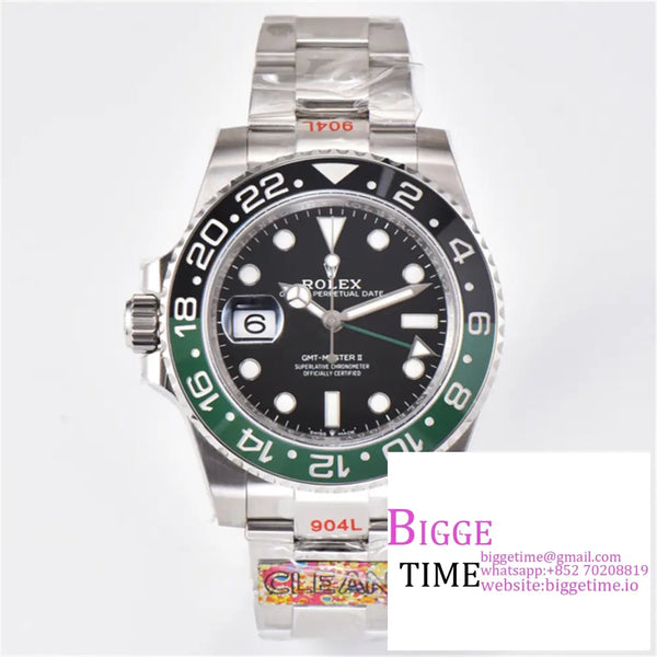 Gmt-Master Ii 126720 Vtnr 904L Sprite Black/Green Ceramic Bezel Jubilee Bracelet Clean Factory Cf