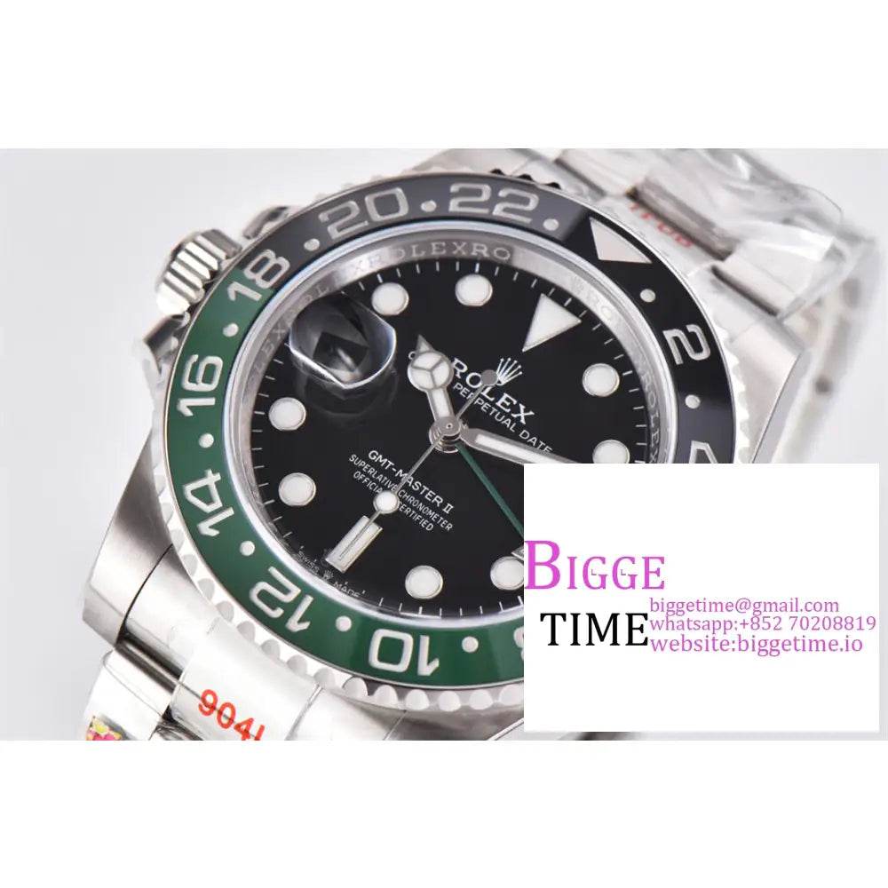 Gmt-Master Ii 126720 Vtnr 904L Sprite Black/Green Ceramic Bezel Jubilee Bracelet Clean Factory Cf