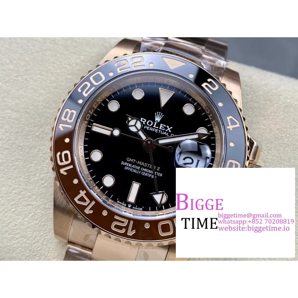 Gmt-Master Ii Rg 126715 Chnr 904L Black/Brown Ceramic Bezel Oyster Bracelet C + F Dd3285 Rolex