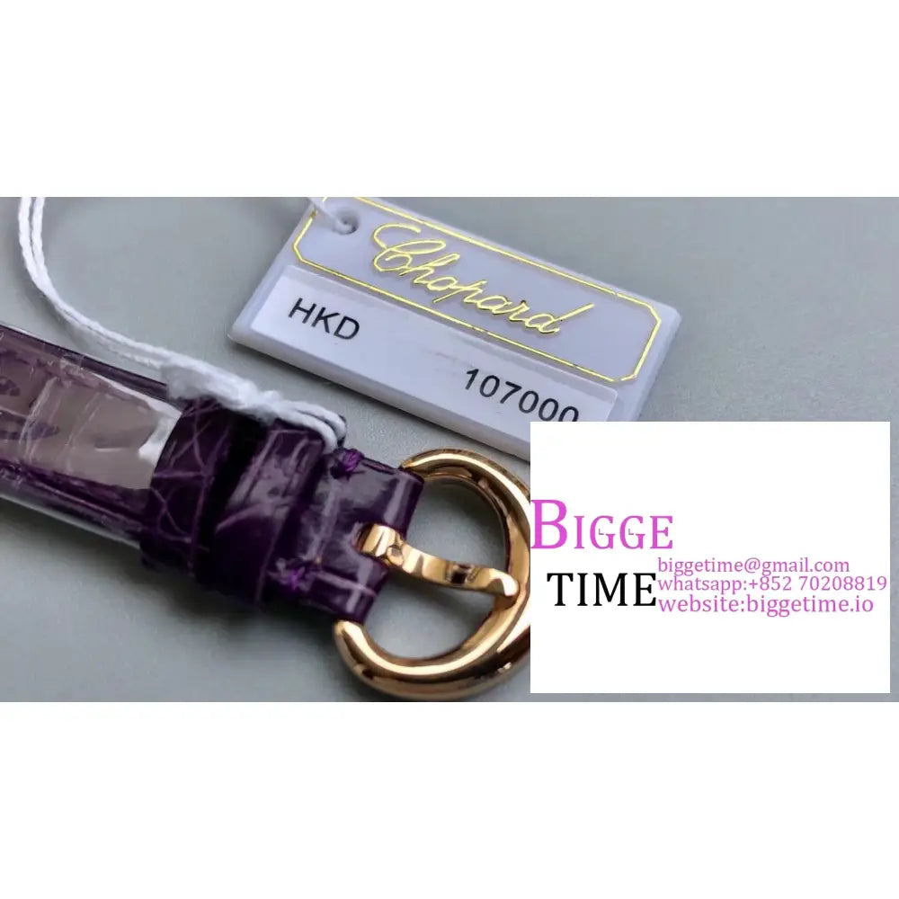 Happy Sport 30Mm Rg White Dial Purple Leather Strap Nrf A2892 Chopard