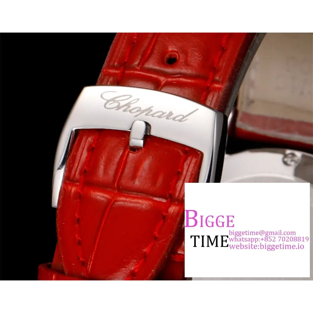 Happy Sport 30Mm Rg White Dial Red Leather Strap Tf A2892 Chopard