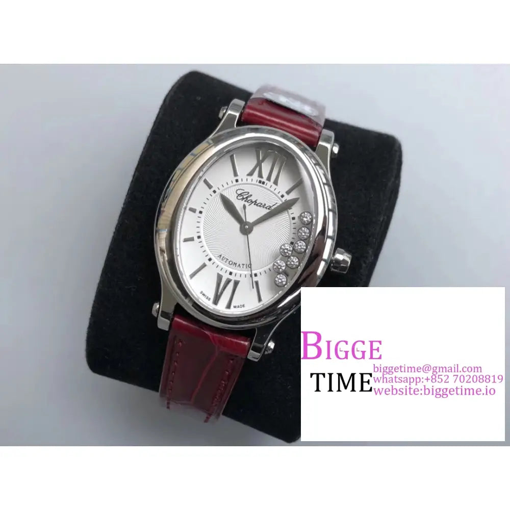 Happy Sport 30Mm White Dial Red Leather Strap Nrf A2892 Chopard