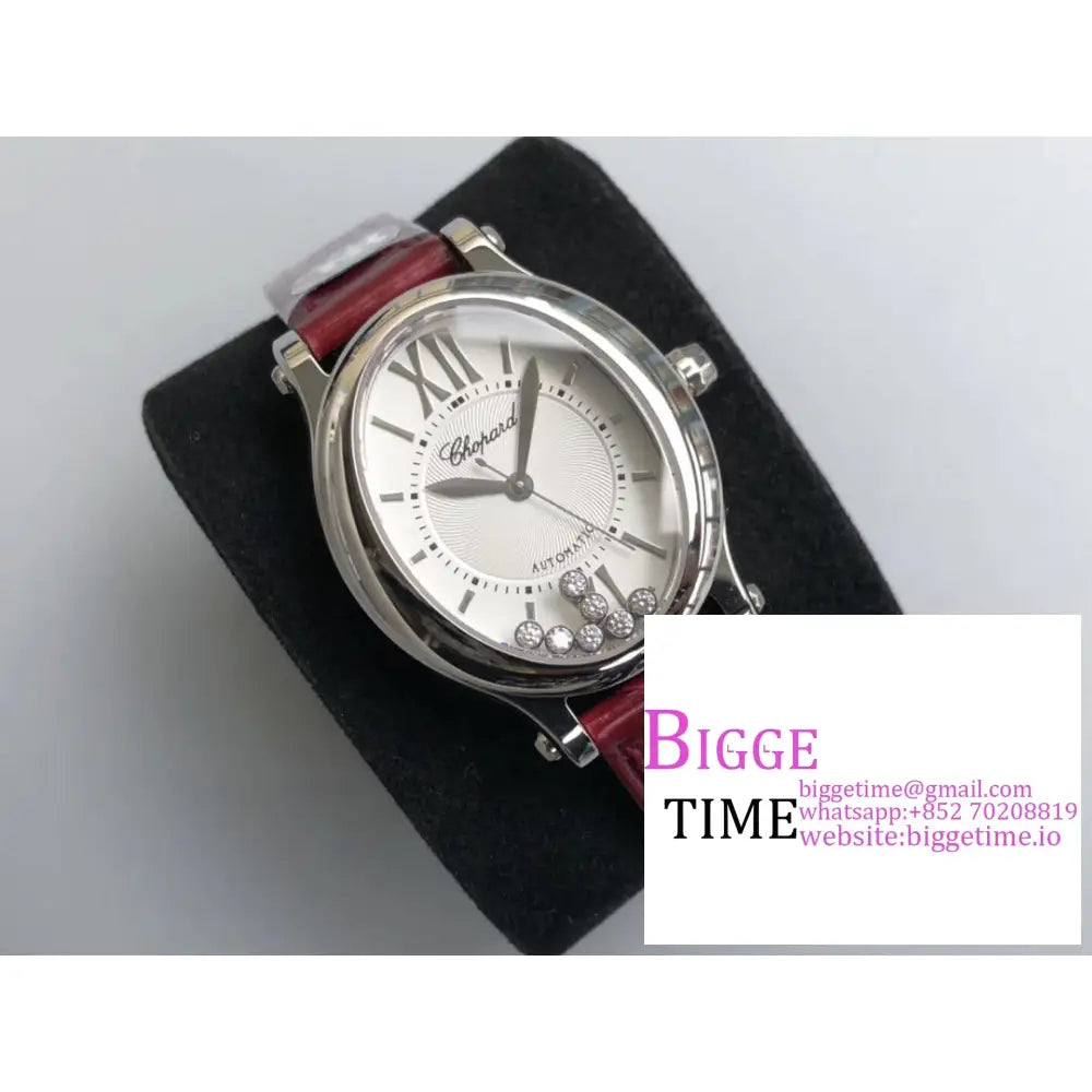 Happy Sport 30Mm White Dial Red Leather Strap Nrf A2892 Chopard