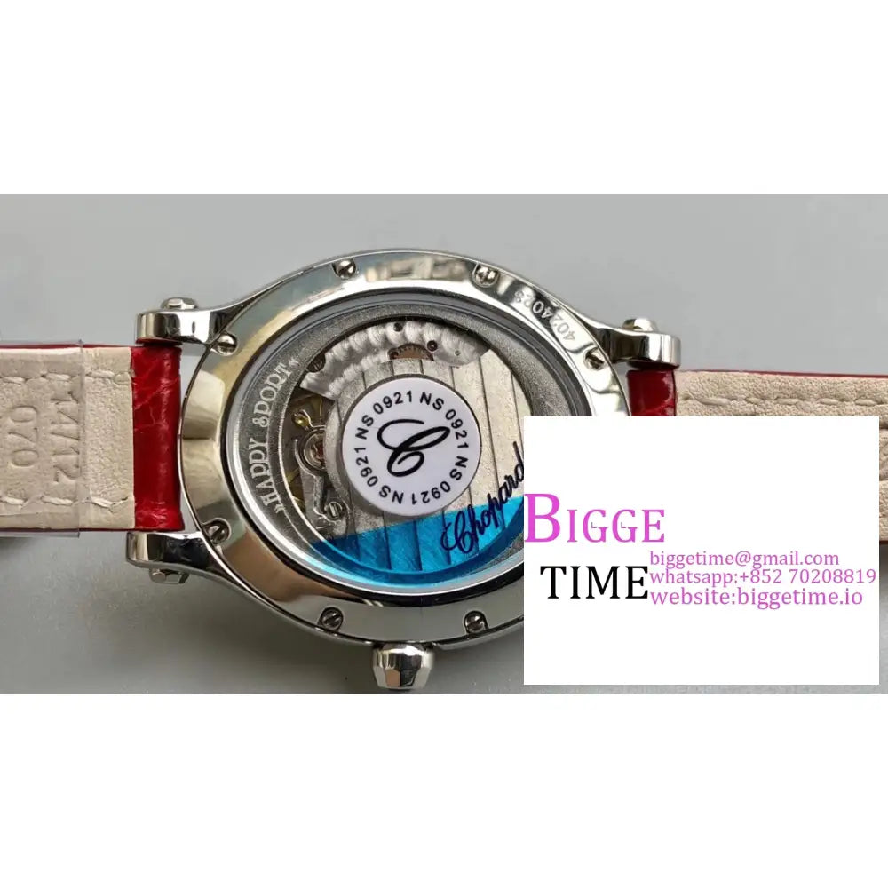 Happy Sport 30Mm White Dial Red Leather Strap Nrf A2892 Chopard