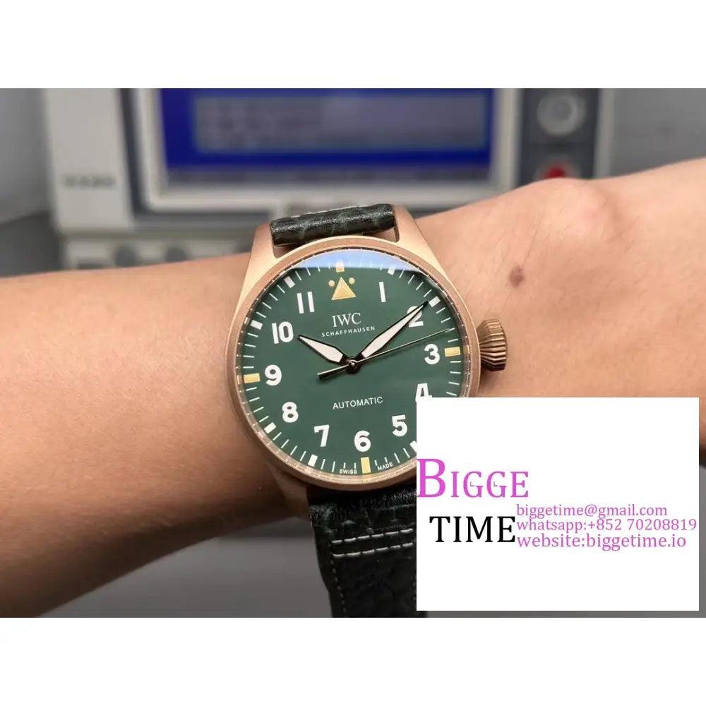 Iwc Big Pilot 43Mm Iw329702 Bronze Green Dial Leather Strap M + F 8N24 Iwc