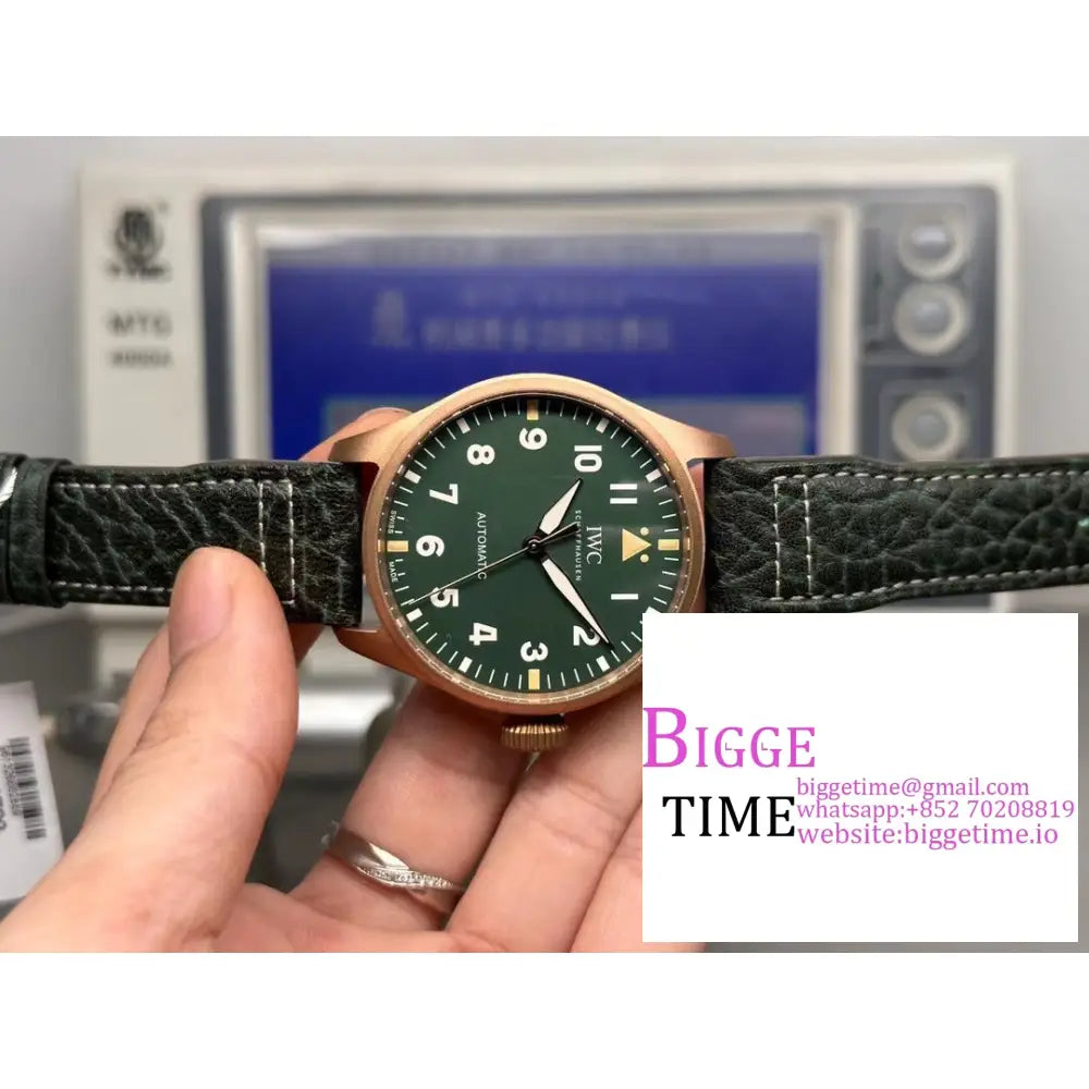 Iwc Big Pilot 43Mm Iw329702 Bronze Green Dial Leather Strap M + F 8N24 Iwc