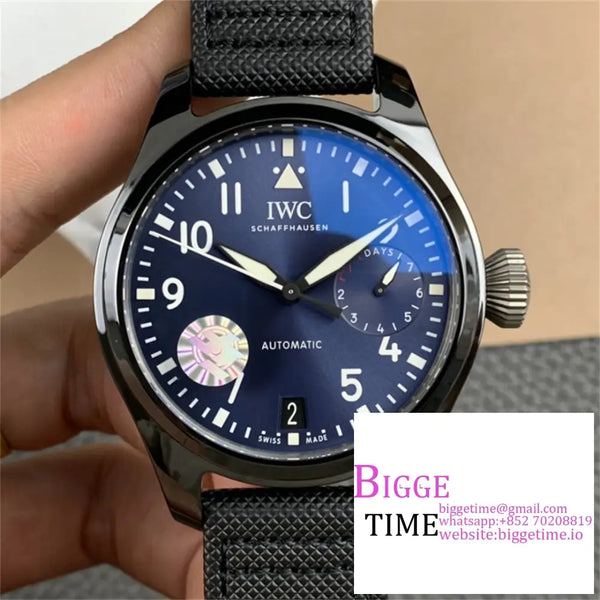 Iwc Big Pilot 43Mm Iw502003 Ceramic Black Dial Leather Strap Zf A51111 Option1 Iwc