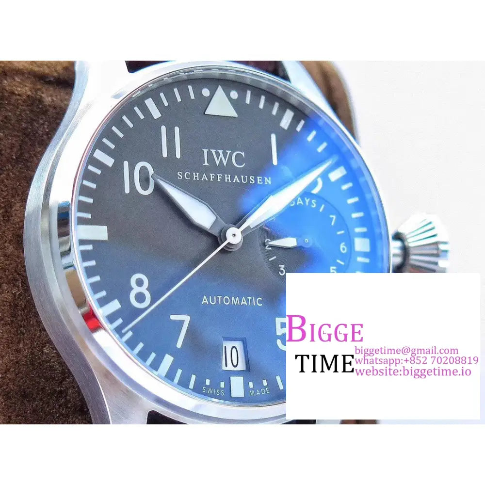 Iwc Big Pilot 46Mm Iw500402 Grey Dial Brown Leather Strap Zf A51111 Iwc