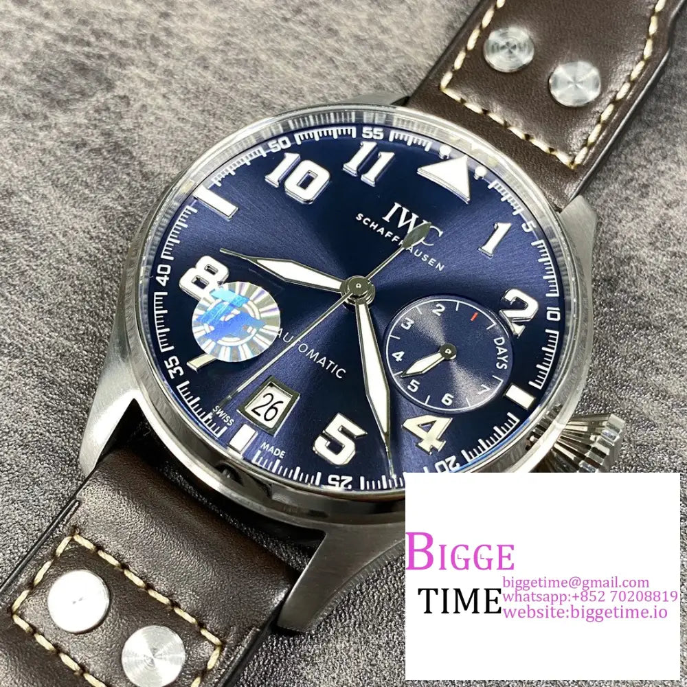 Iwc Big Pilot 46Mm Iw500908 Blue Dial Brown Leather Strap Zf A51111 Iwc