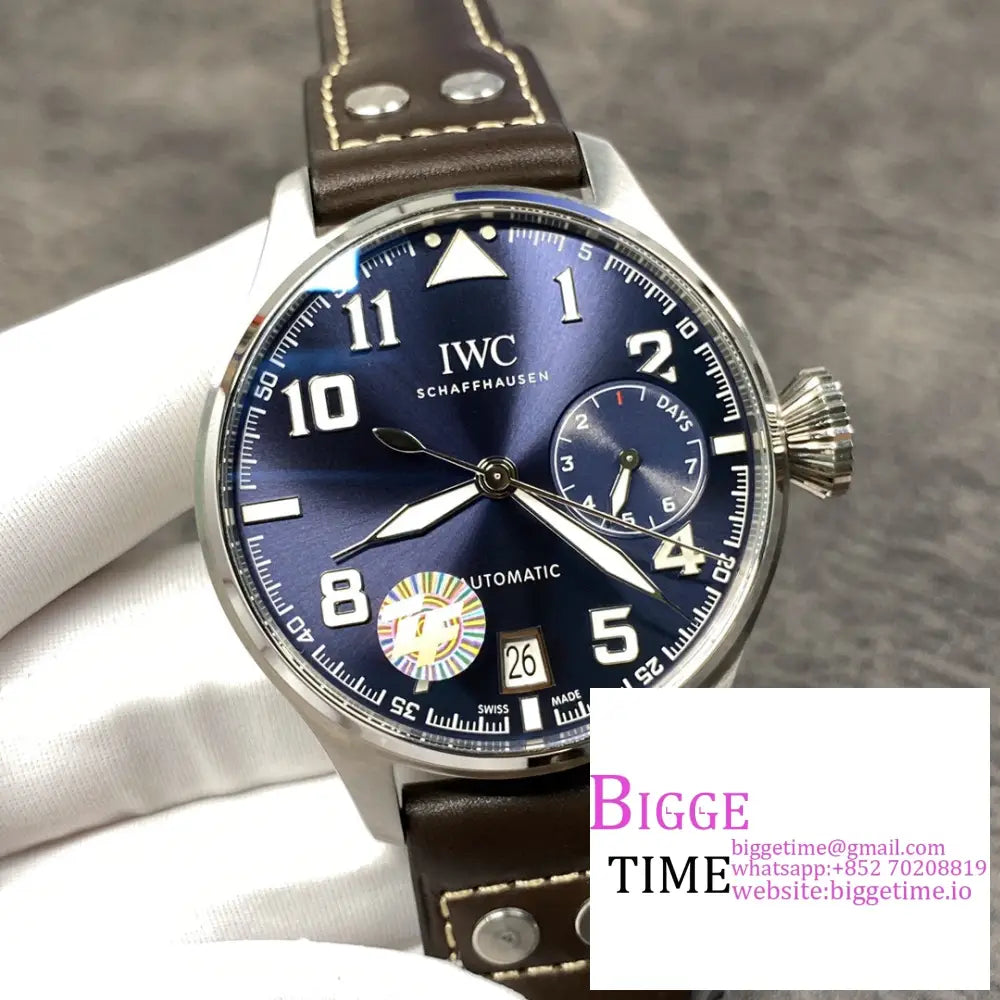 Iwc Big Pilot 46Mm Iw500908 Blue Dial Brown Leather Strap Zf A51111 Iwc