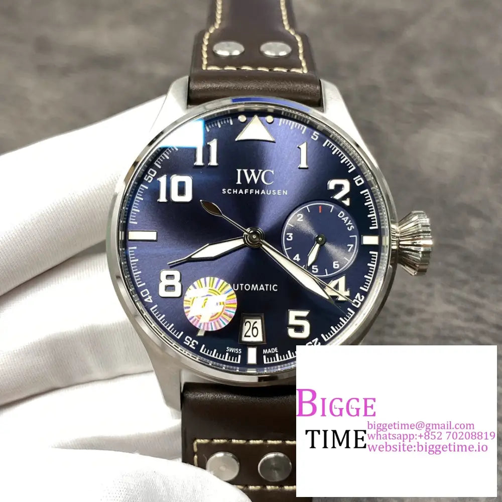 Iwc Big Pilot 46Mm Iw500908 Blue Dial Brown Leather Strap Zf A51111 Option1 Iwc