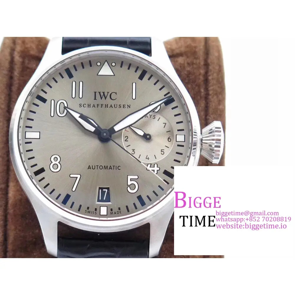 Iwc Big Pilot 46Mm Iw500912 Silver Dial Brown Leather Strap Zf A51111 Iwc