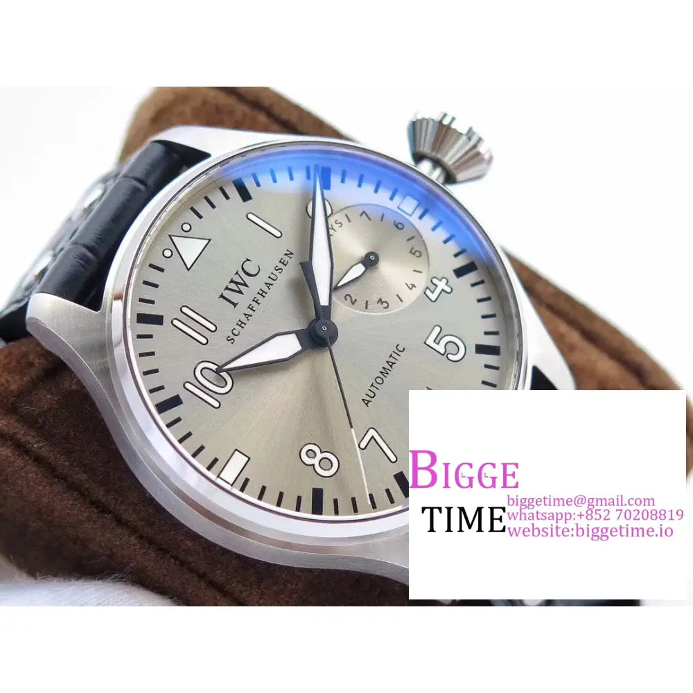 Iwc Big Pilot 46Mm Iw500912 Silver Dial Brown Leather Strap Zf A51111 Iwc