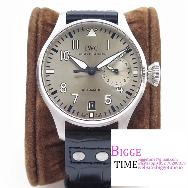 Iwc Big Pilot 46Mm Iw500912 Silver Dial Brown Leather Strap Zf A51111 Option1 Iwc