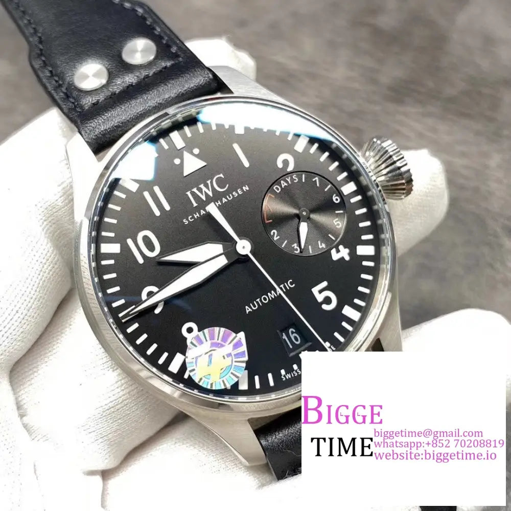 Iwc Big Pilot 46Mm Iw501001 Black Dial Leather Strap Zf A51111 Iwc