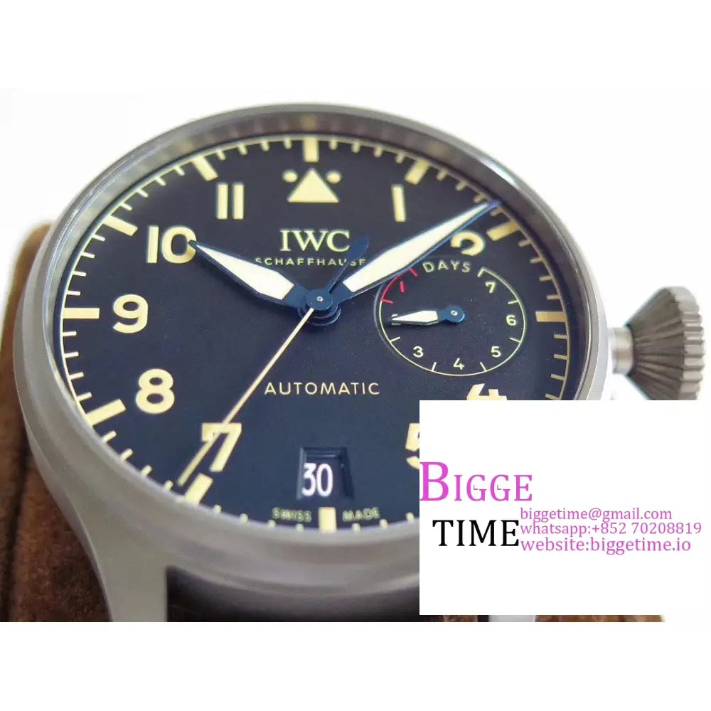 Iwc Big Pilot 46Mm Iw501004 Titanium Blue Dial Brown Leather Strap Zf A51111 Iwc