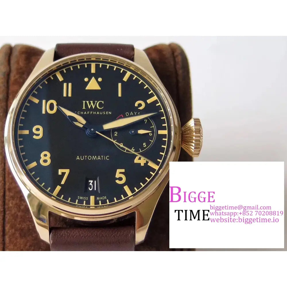 Iwc Big Pilot 46Mm Iw501005 Bronze Blue Dial Brown Leather Strap Zf A51111 Iwc