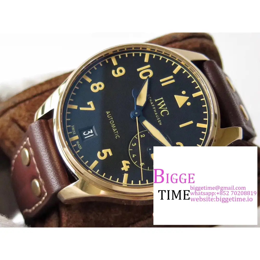 Iwc Big Pilot 46Mm Iw501005 Bronze Blue Dial Brown Leather Strap Zf A51111 Iwc