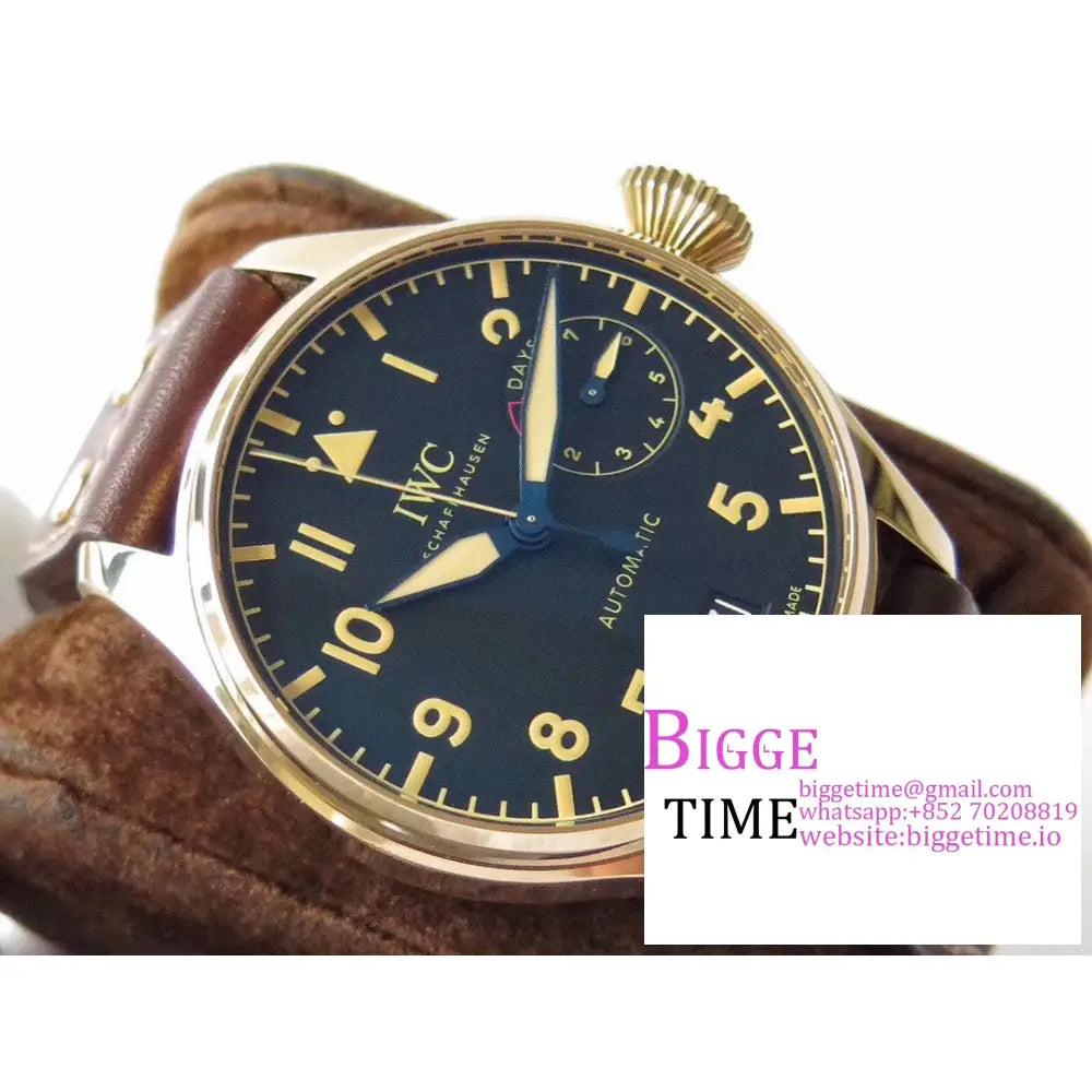 Iwc Big Pilot 46Mm Iw501005 Bronze Blue Dial Brown Leather Strap Zf A51111 Iwc