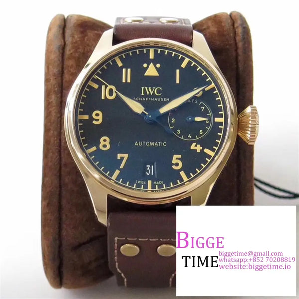 Iwc Big Pilot 46Mm Iw501005 Bronze Blue Dial Brown Leather Strap Zf A51111 Option1 Iwc