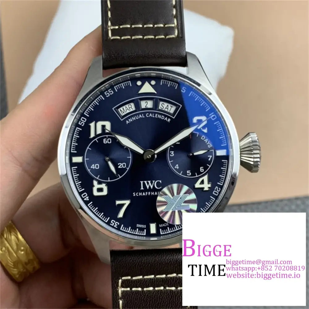 Iwc Big Pilot 46Mm Iw502710 Blue Dial Brown Leather Strap Ylf A52850 Option1 Iwc