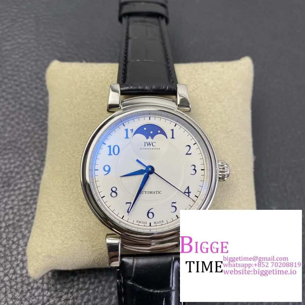 Iwc Da Vinci 36Mm Iw459306 White Dial Black Leather Strap Zf 9015 Option1 Iwc