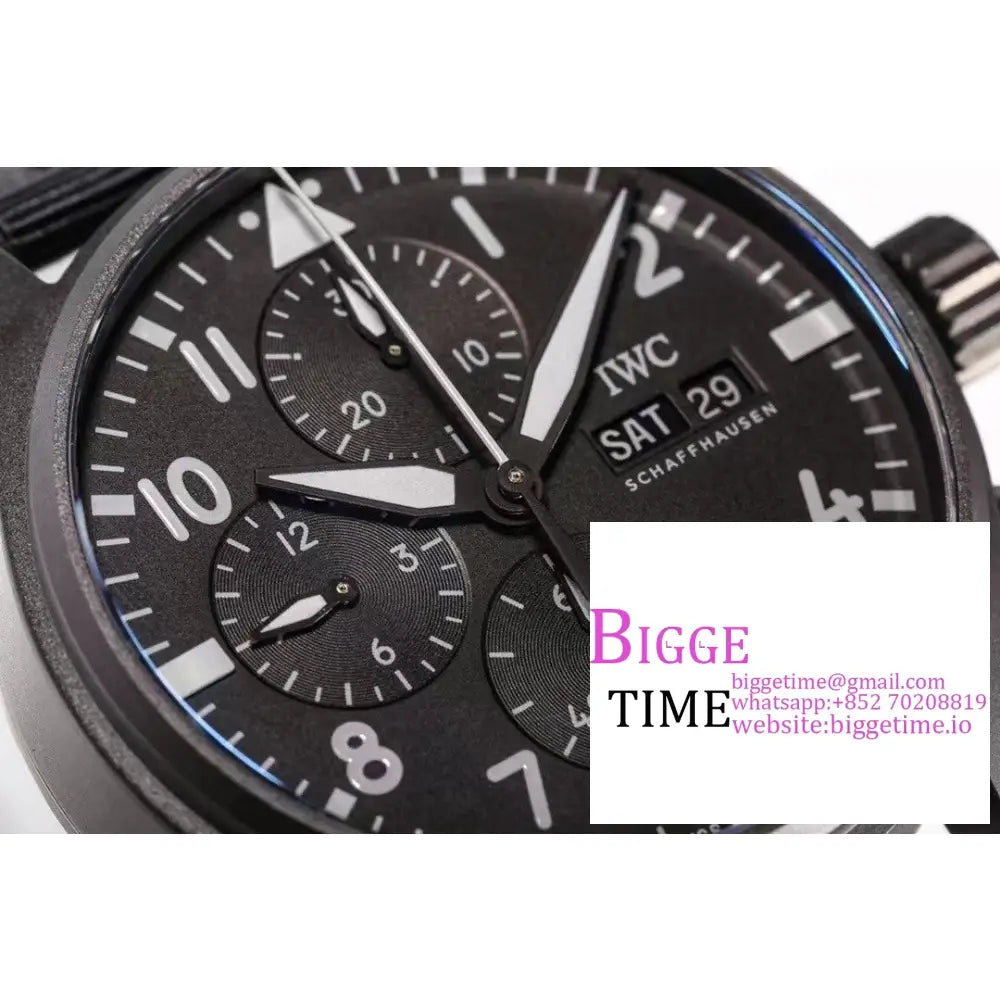 Iwc Pilot Chrono 41Mm Iw388106 Titanium Black Dial Nylon Strap Azf A7750 Iwc