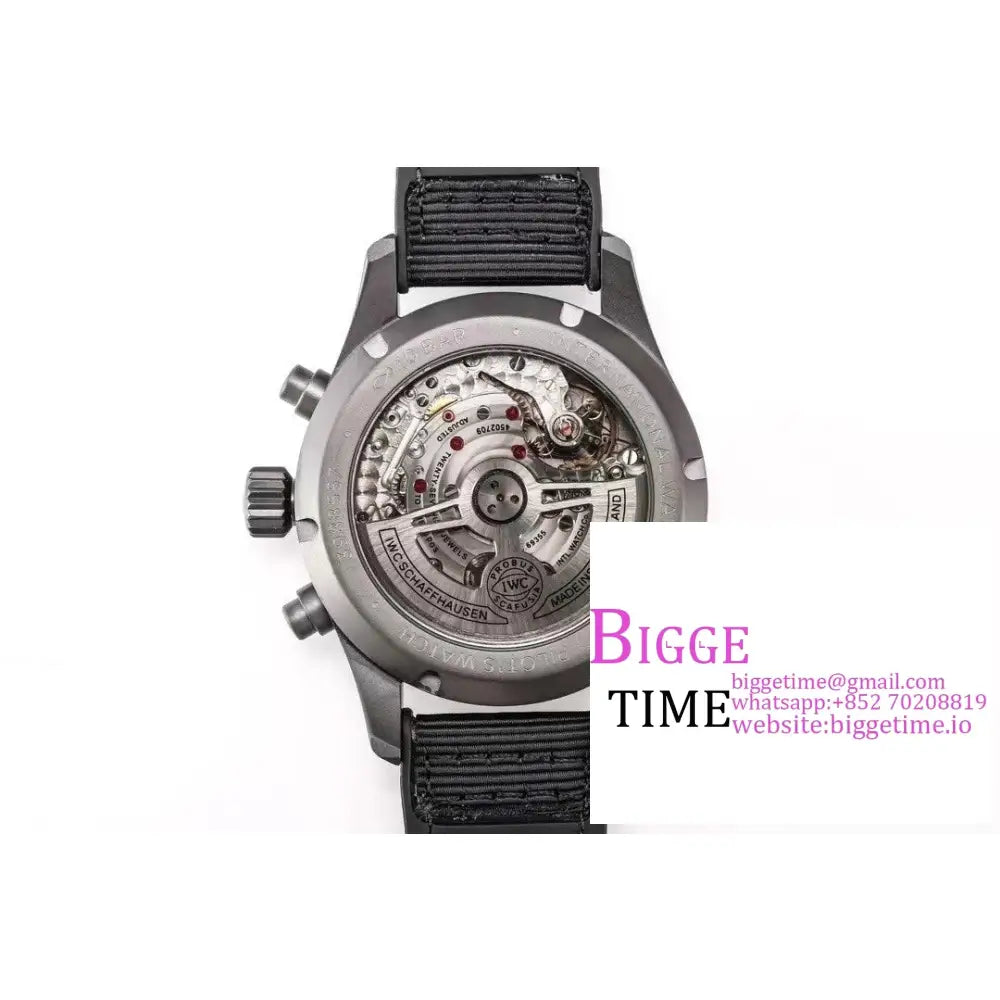 Iwc Pilot Chrono 41Mm Iw388106 Titanium Black Dial Nylon Strap Azf A7750 Iwc