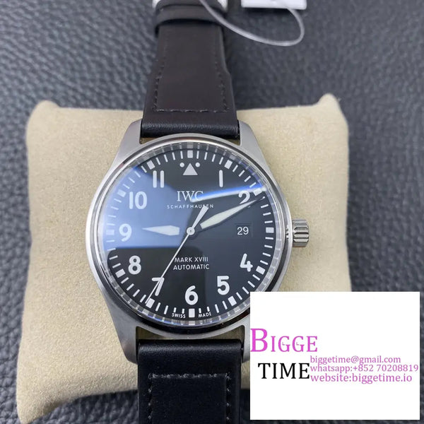 Iwc Pilot Mark Xviii 40Mm Iw327001 Black Dial Leather Strap V7F A2892 Option1 Iwc