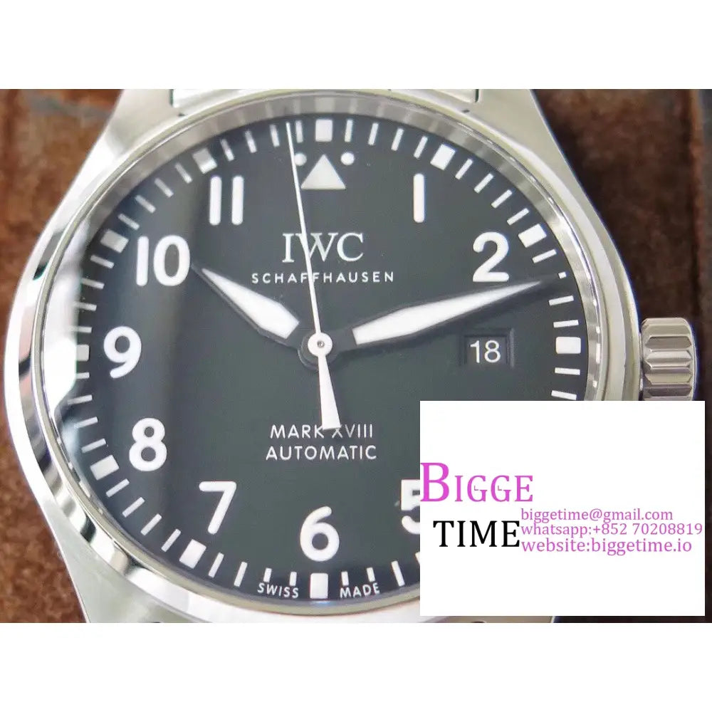 Iwc Pilot Mark Xviii 40Mm Iw327011 Black Dial Ss Bracelet V7F A2892 Iwc