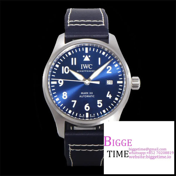 Iwc Pilot Mark Xx 40Mm Iw328203 Blue Dial Leather Strap V7F A2892 Option1 Iwc