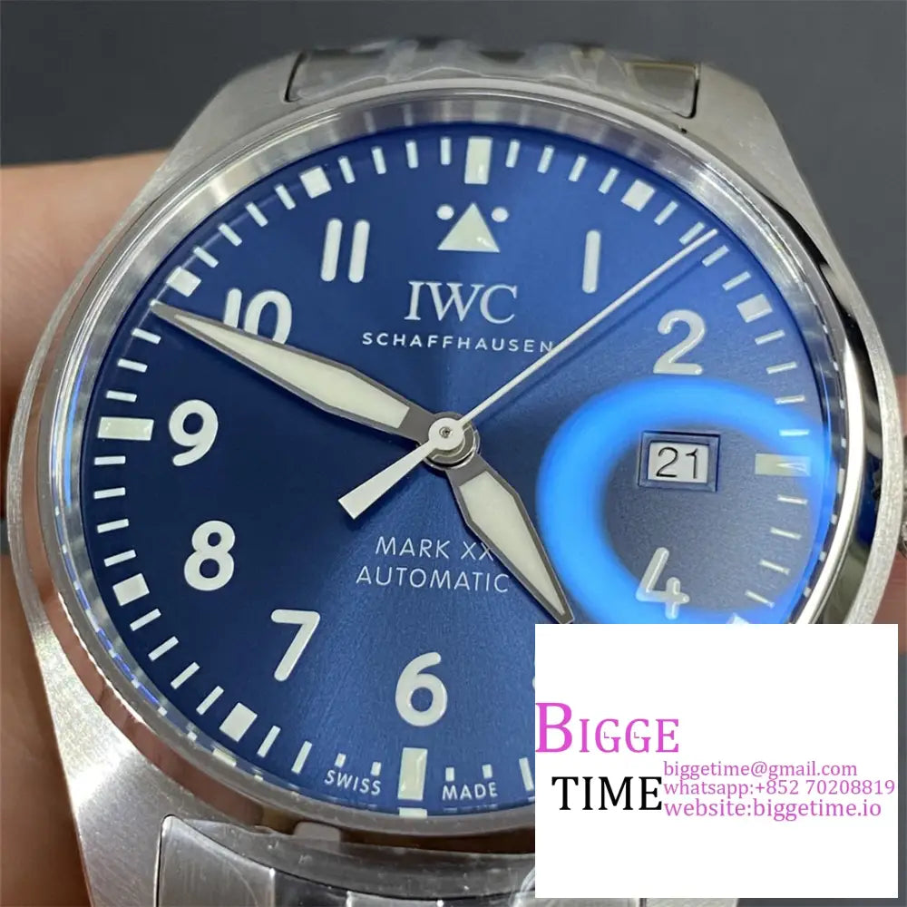 Iwc Pilot Mark Xx 40Mm Iw328204 Blue Dial Ss Bracelet V7F A2892 Iwc