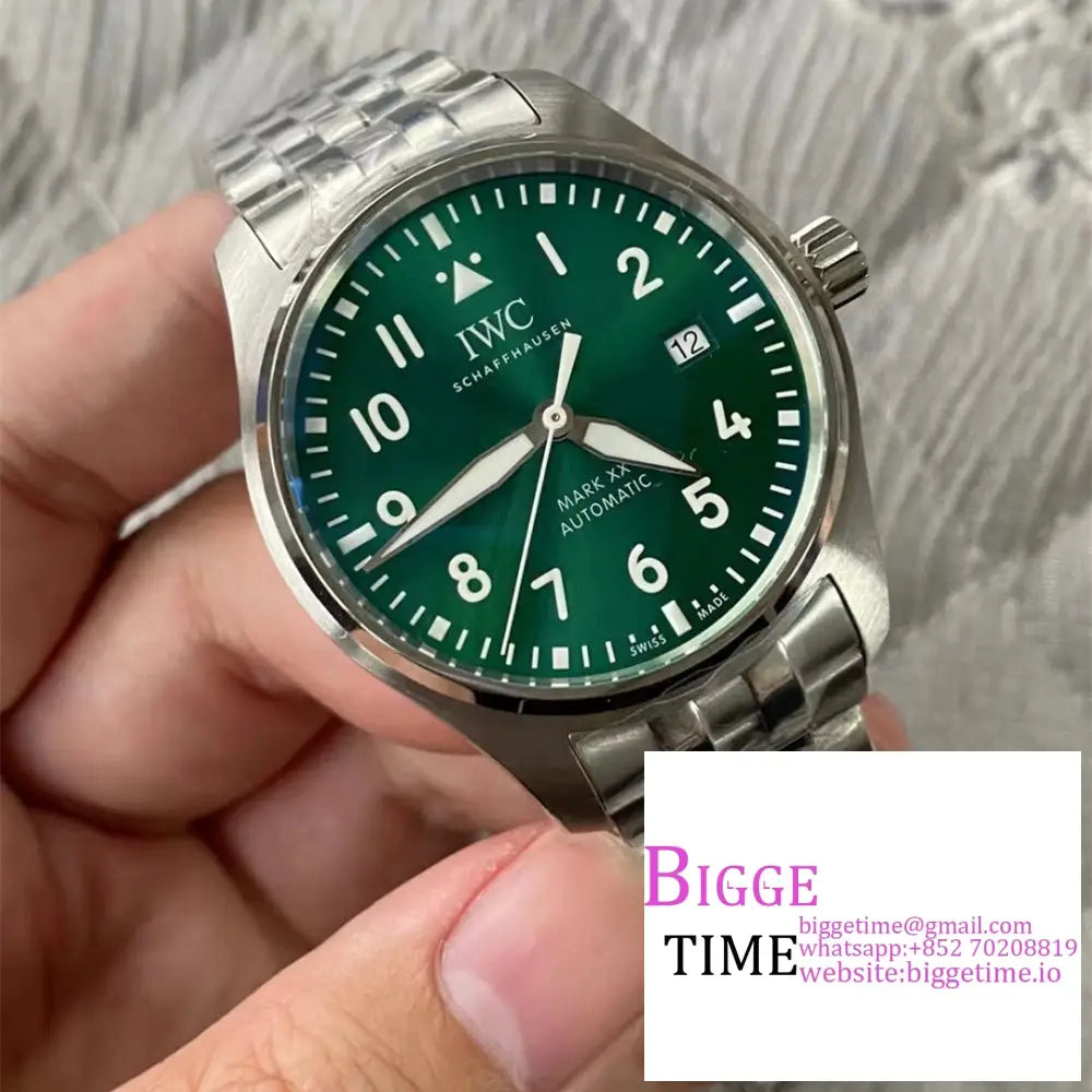 Iwc Pilot Mark Xx 40Mm Iw328206 Green Dial Ss Bracelet V7F A2892 Iwc