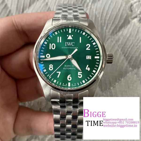 Iwc Pilot Mark Xx 40Mm Iw328206 Green Dial Ss Bracelet V7F A2892 Option1 Iwc